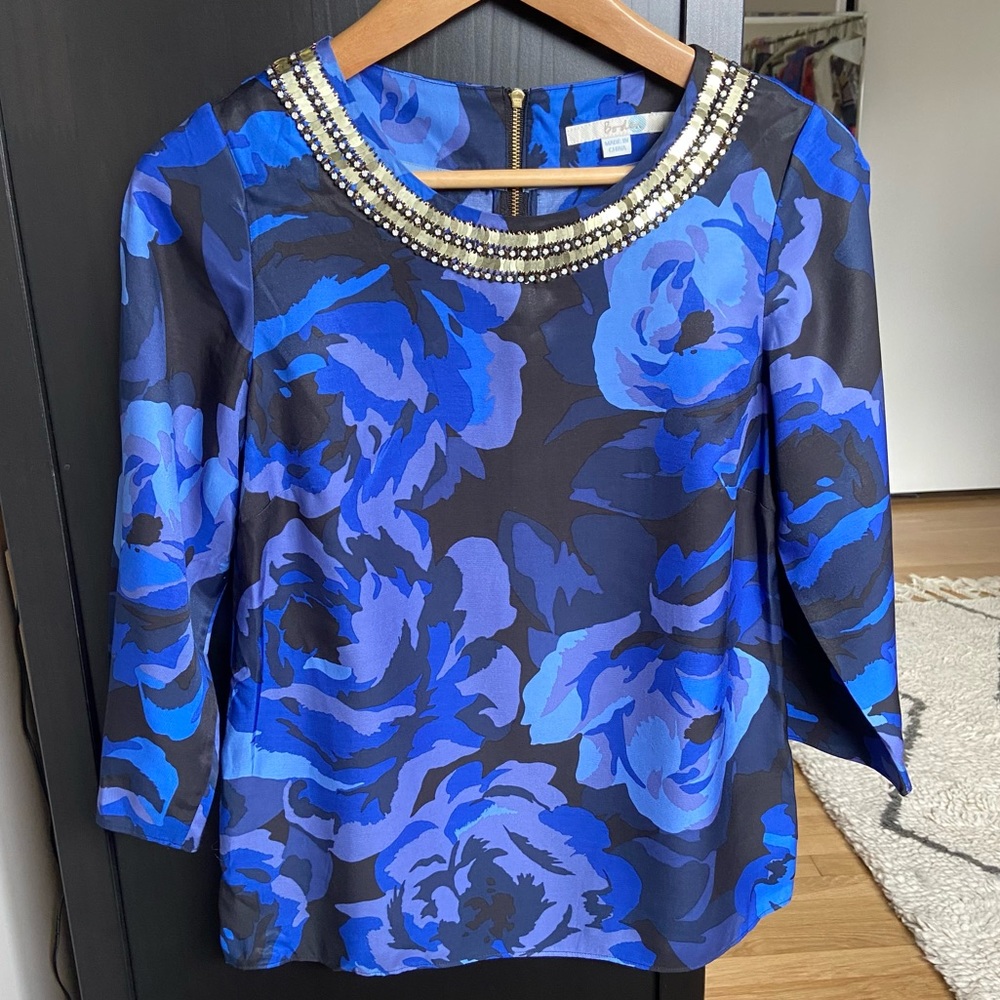 Women’s Boden blouse with embellished neckline